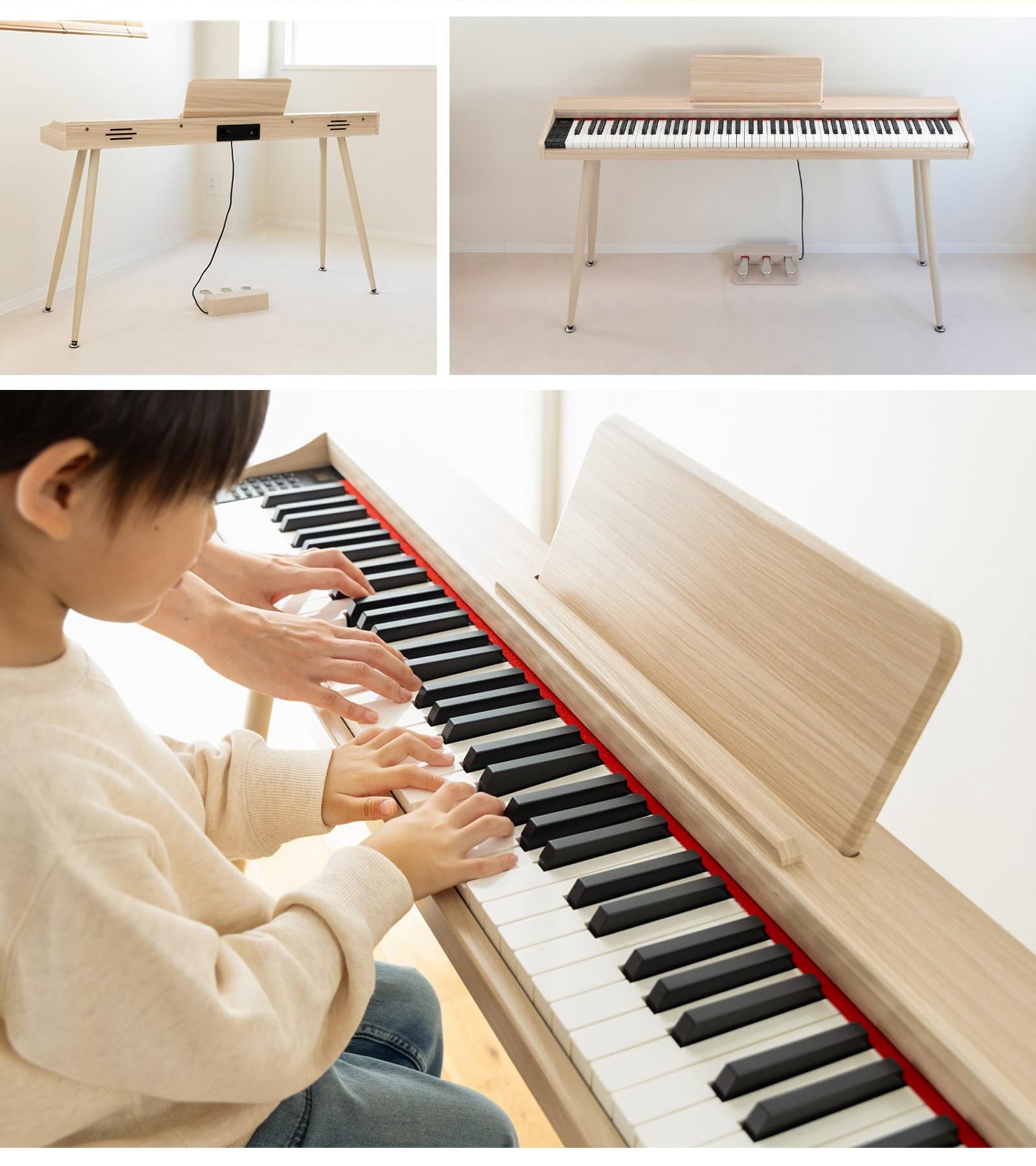 Amazon | Almone ADP100 ナチュラルウッド 電子ピアノ X型イス